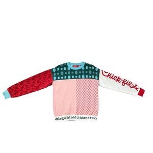 Chick-Fil-A Festive Fun Tacky Sweater Size M Limited Edition 100% Cotton EUC